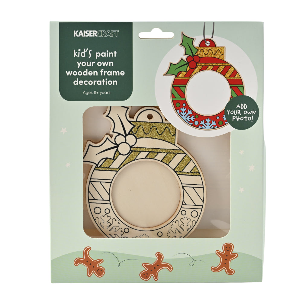 Kids Christmas  Paint Your Own Wooden Frame Decoration - Bauble